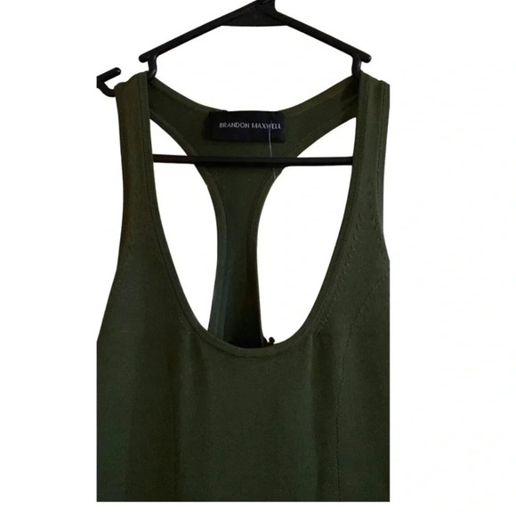 Brandon Maxwell Racerback Bodycon Midi Dress Green Size Small - Picture 6 of 10
